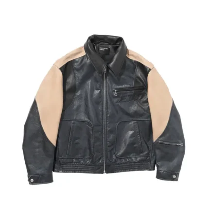Erd Combaittimento Colorblocked Leather Jacket (1)